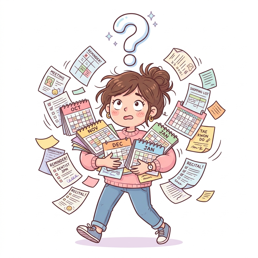 Confused mum cartoon